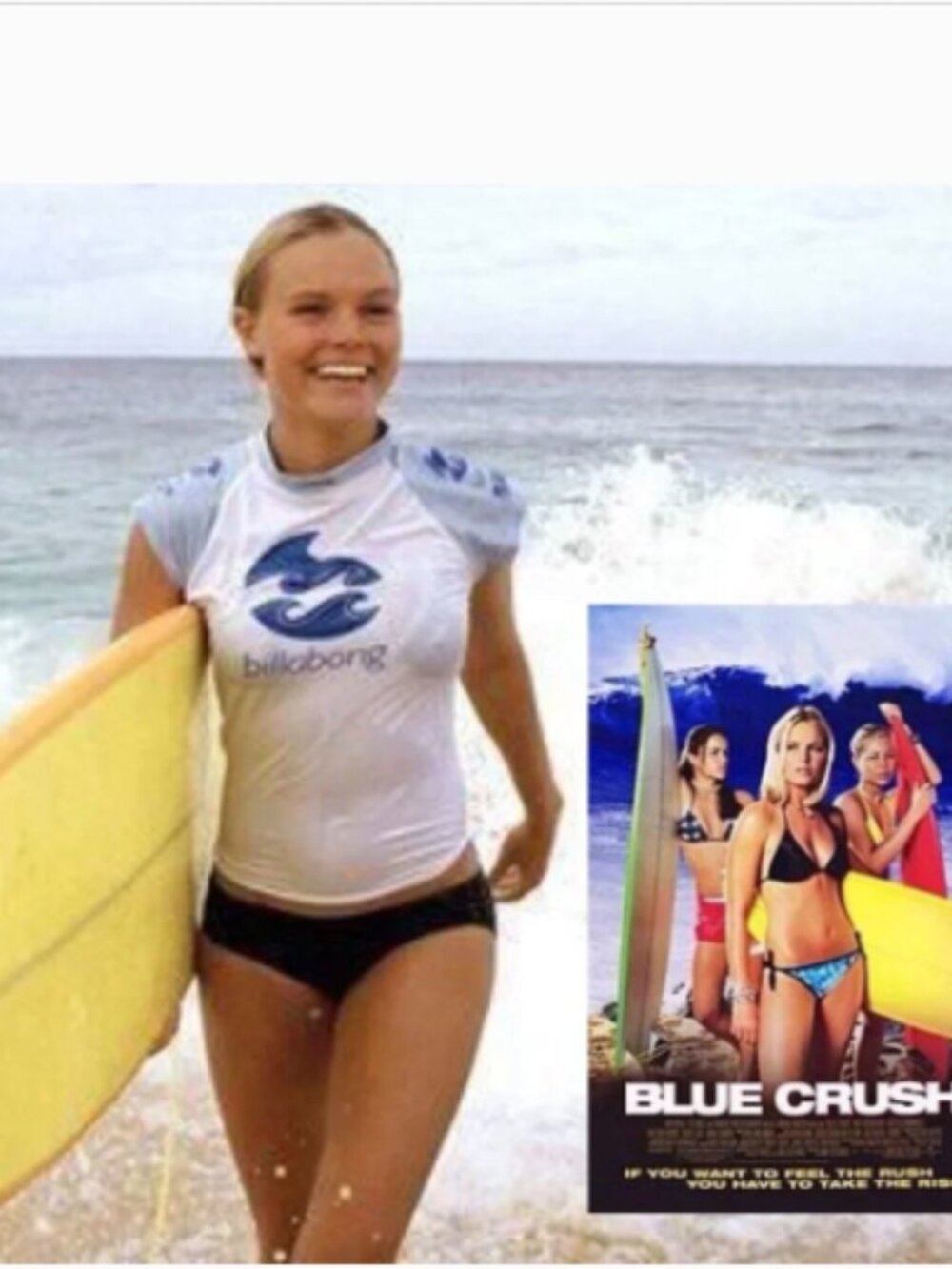 Billabong Vintage RARE Iconic BLUE CRUSH movie rashguard rash guard surf top